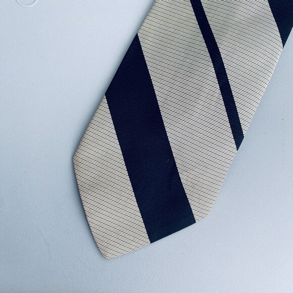 Vtg Christian Dior Tie Mens 70s 80s Necktie Silk Stripe Grandpacore Grandpa - Picture 1 of 7